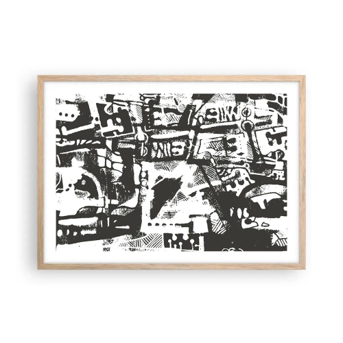 Poster în ramă de stejar deschis - Ordine sau haos? - 70x50 cm
