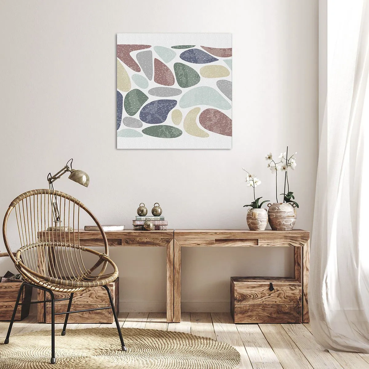 Tablou pe pânză - Un mozaic de culori pudrate - 70x70 cm