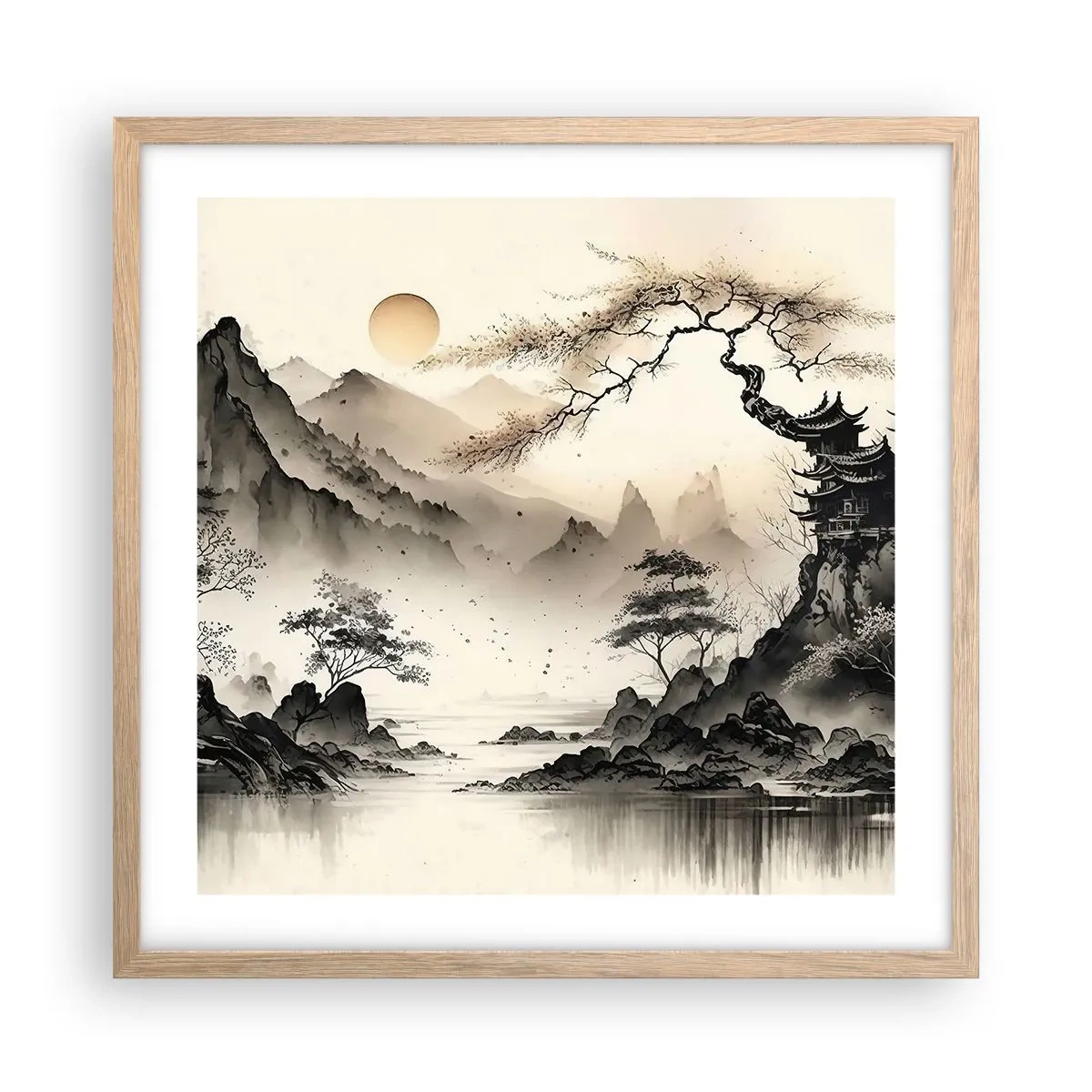 Poster în ramă de stejar deschis - Farmecul unic al Orientului - 50x50 cm