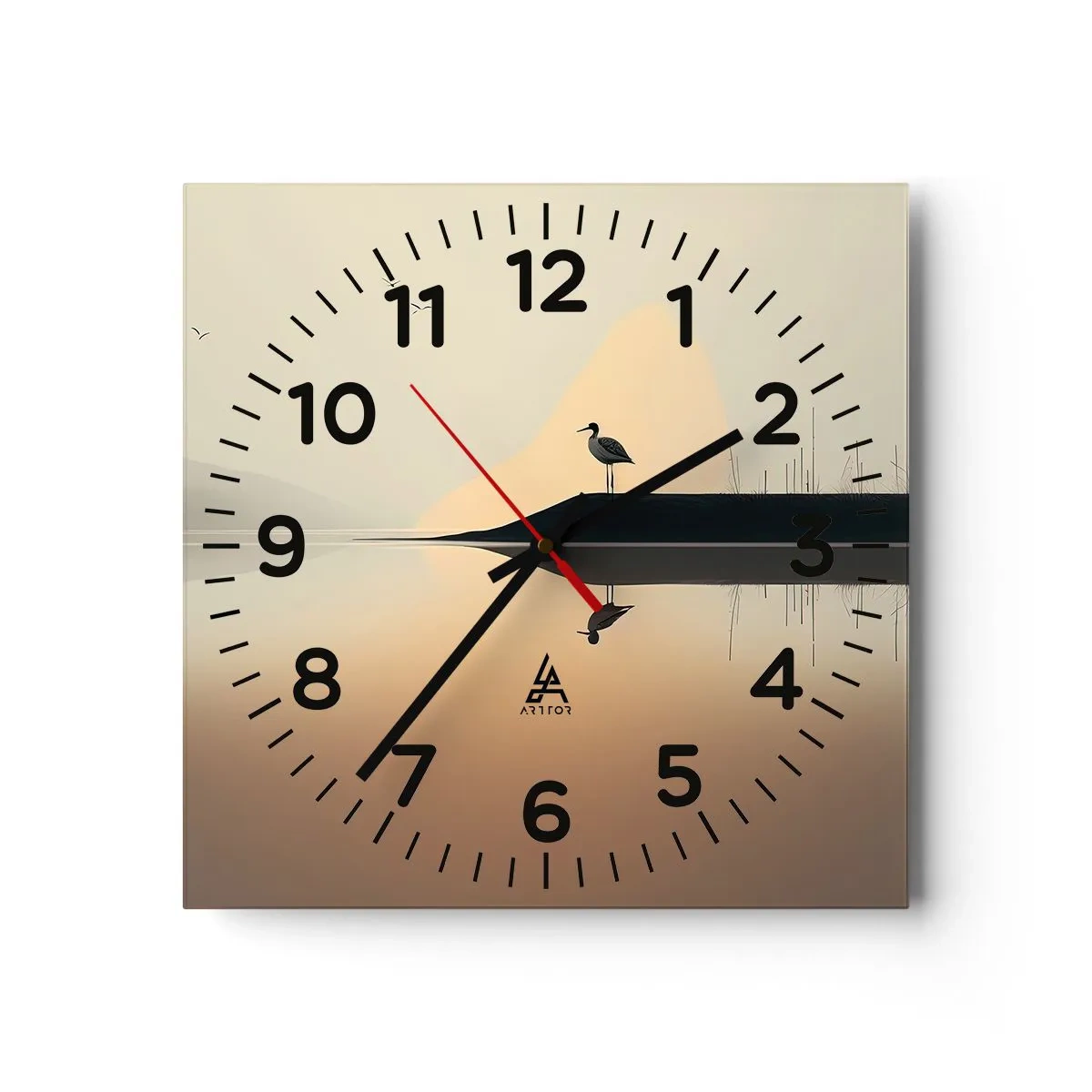 Ceas de perete - Ceas pe sticlă - Domn pe lac - 30x30 cm