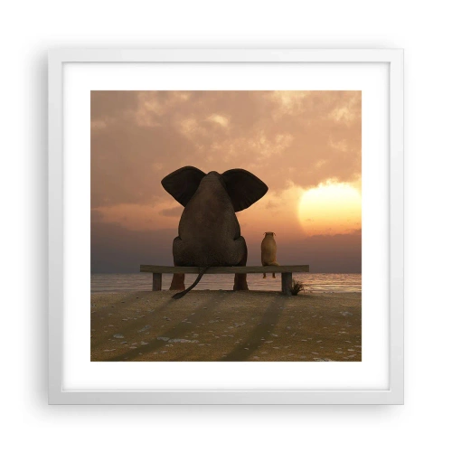 Poster în ramă albă - Este bine să tăcem împreună - 40x40 cm