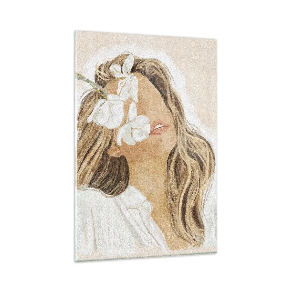 Tablou pe sticlă - Printre flori în exaltare - 80x120 cm