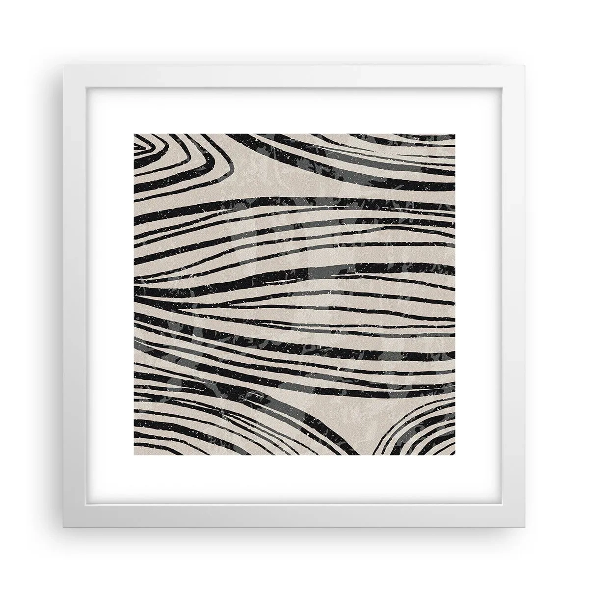 Poster în ramă albă - Deversare de linii - 30x30 cm