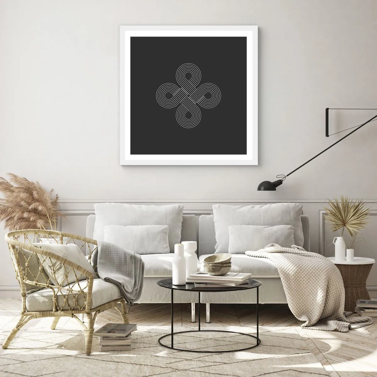 Poster în ramă albă - În spirit celtic - 60x60 cm