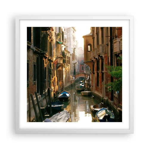 Poster în ramă albă - Pe o străduță venețiană - 50x50 cm