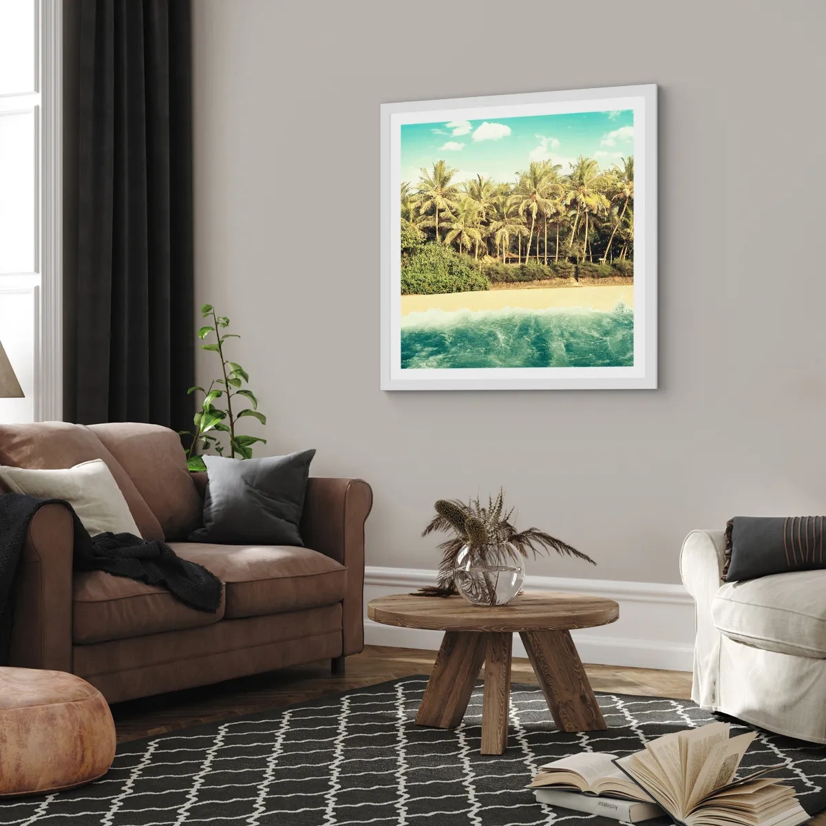 Poster în ramă albă - Ce zici de aici? - 50x50 cm