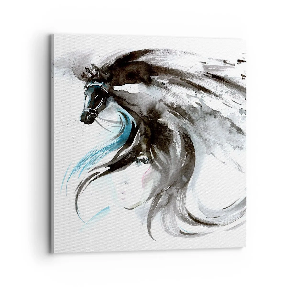 Tablou pe pânză - Galopul Prințului Negru - 70x70 cm