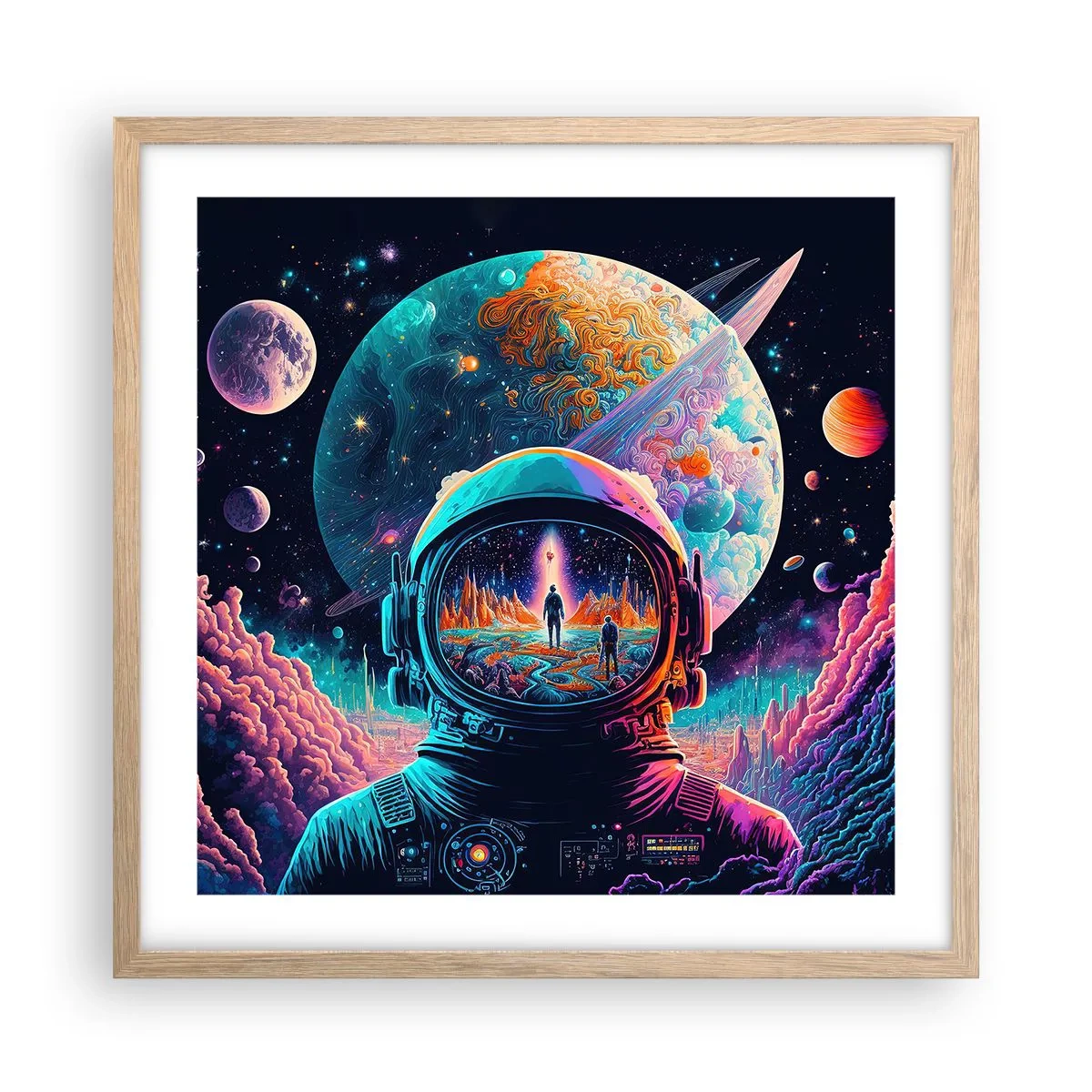 Poster în ramă de stejar deschis - Visul nevisat al filozofiilor - 50x50 cm