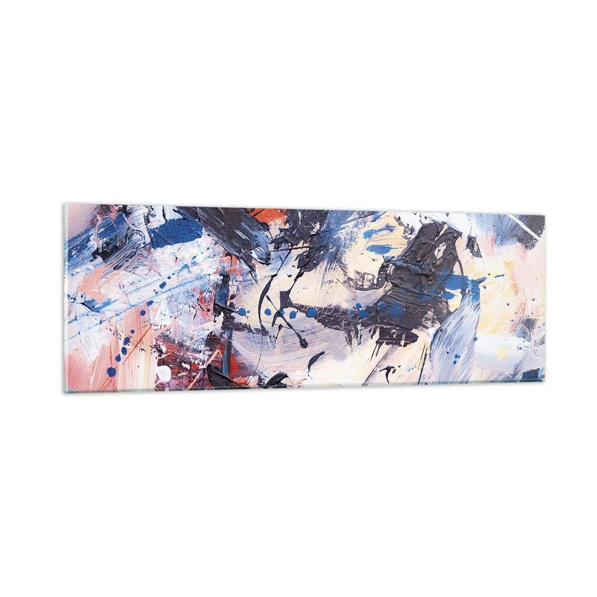 Tablou pe sticlă - Dansul nebun al abstracției - 90x30 cm