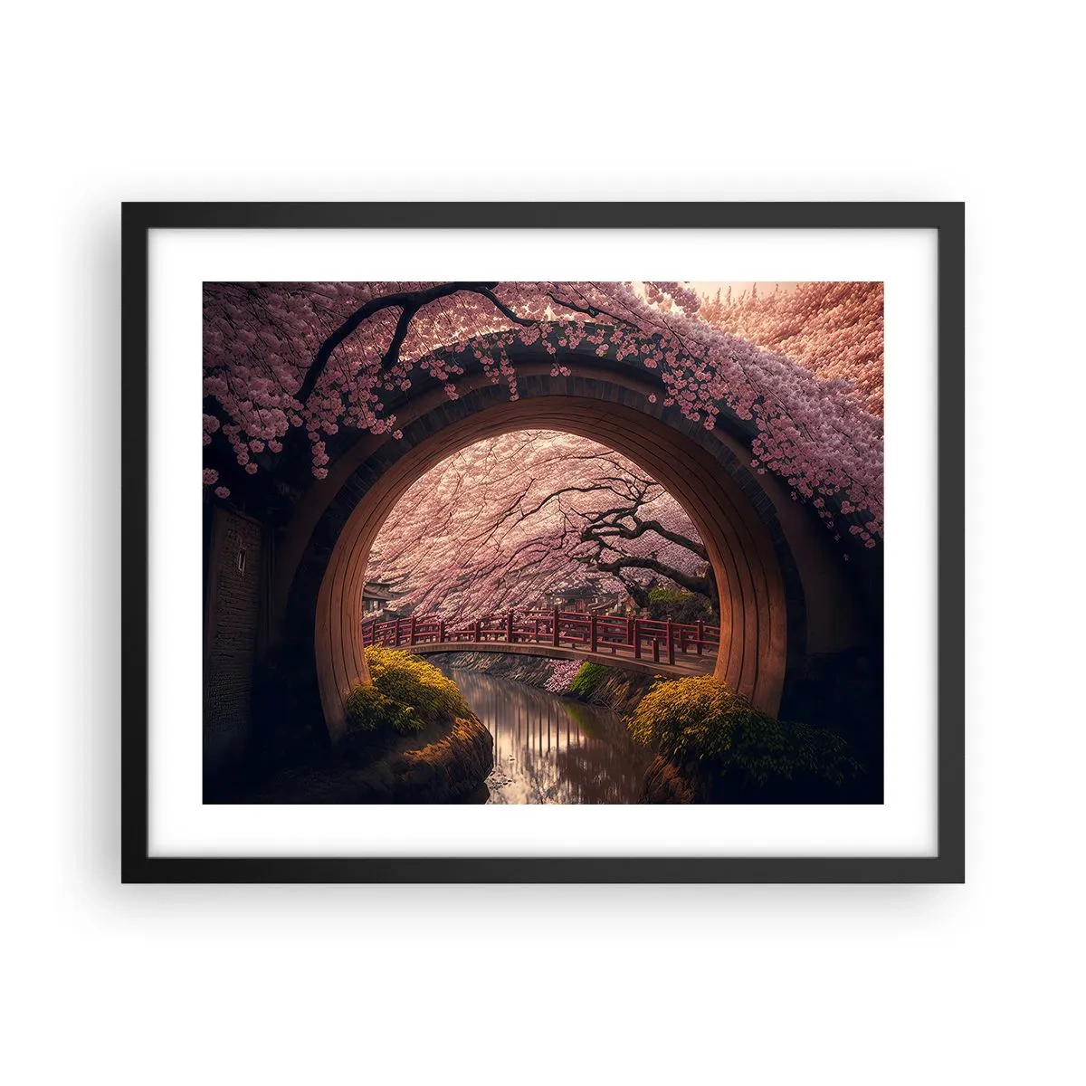 Poster în ramă neagră - Primăvara japoneză - 50x40 cm