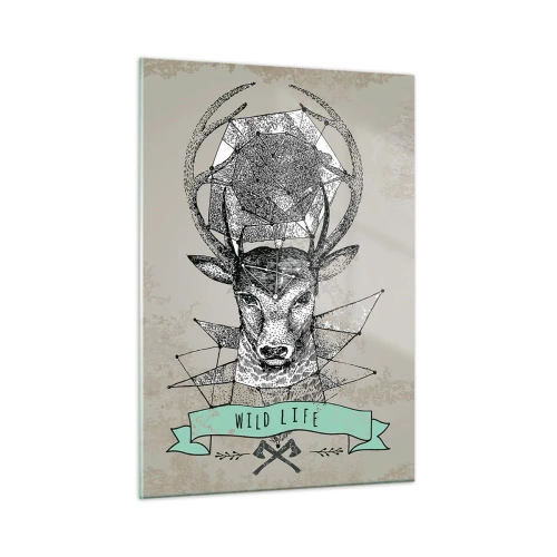 Tablou pe sticlă - Viziunea Sfântului Hubertus - 50x70 cm