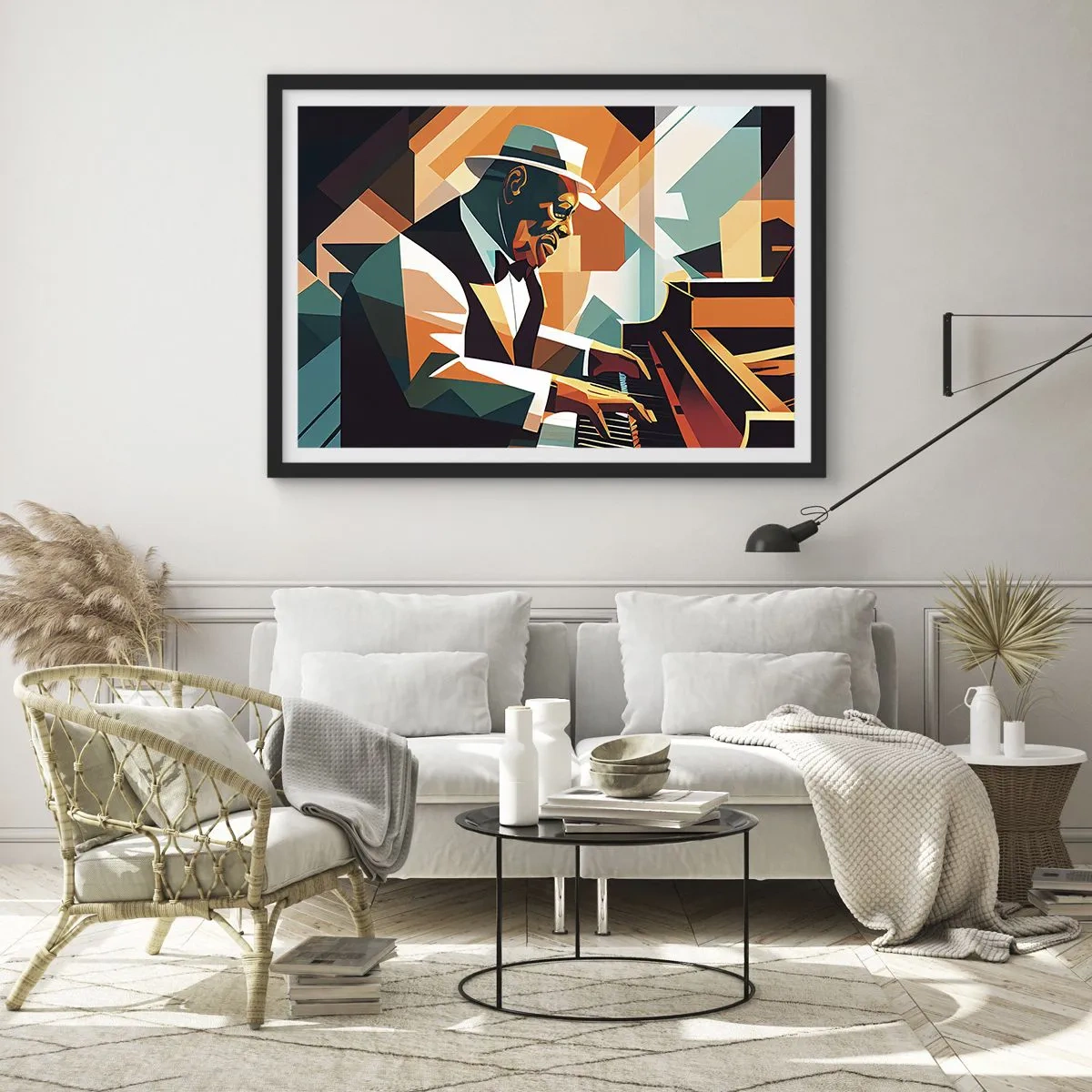Poster în ramă neagră - Numai jazz - 100x70 cm