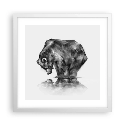 Poster în ramă albă - Mă bucur să văd pe cineva apropiat - 40x40 cm