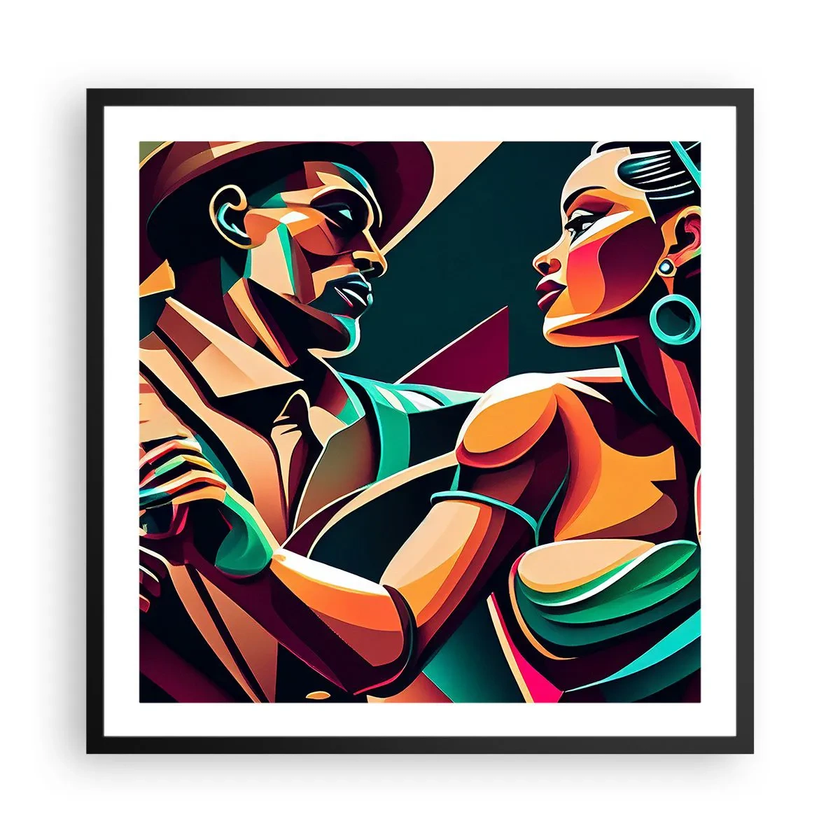 Poster în ramă neagră - În ritmul inimii - 60x60 cm