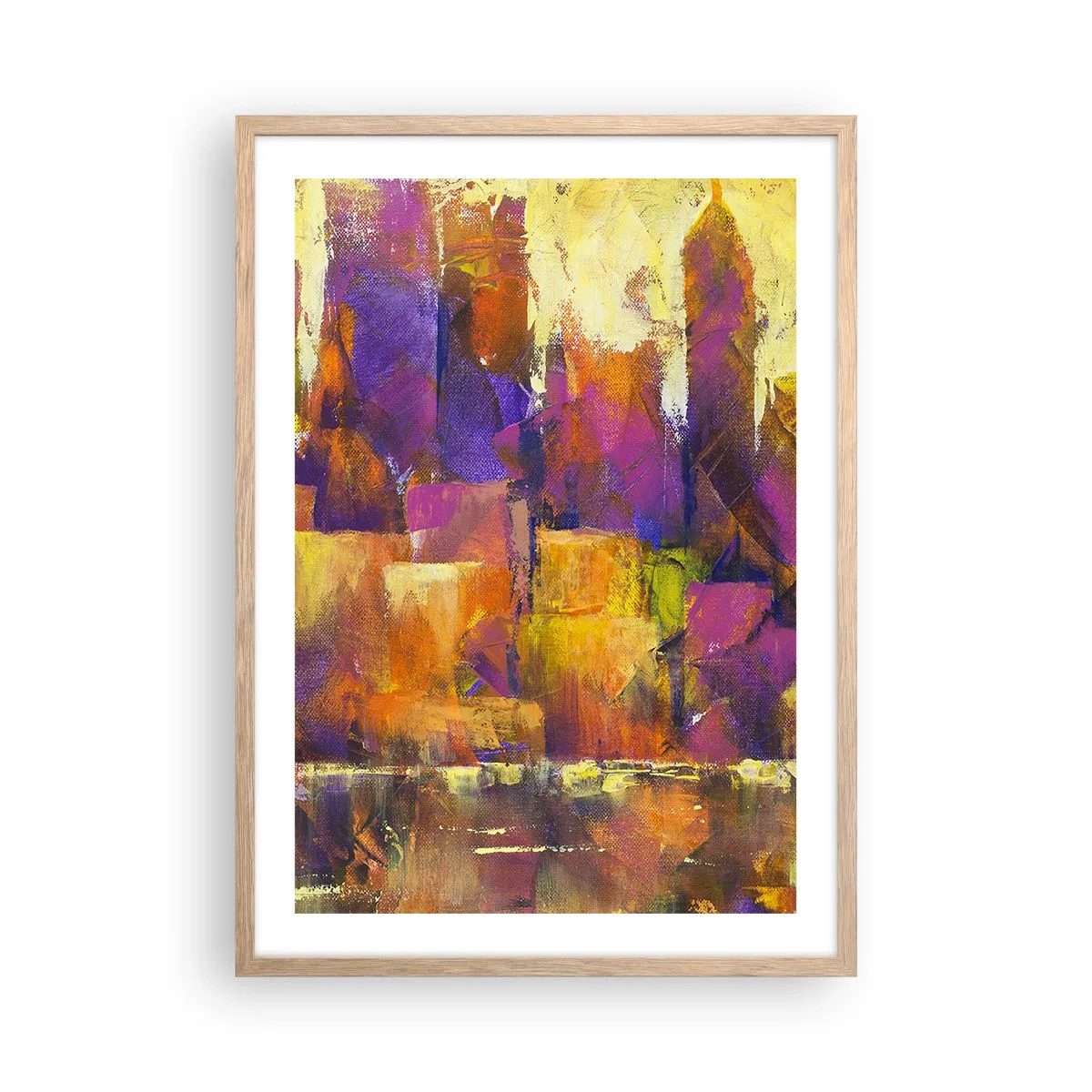 Poster în ramă de stejar deschis - Compoziția metropolitană - 50x70 cm