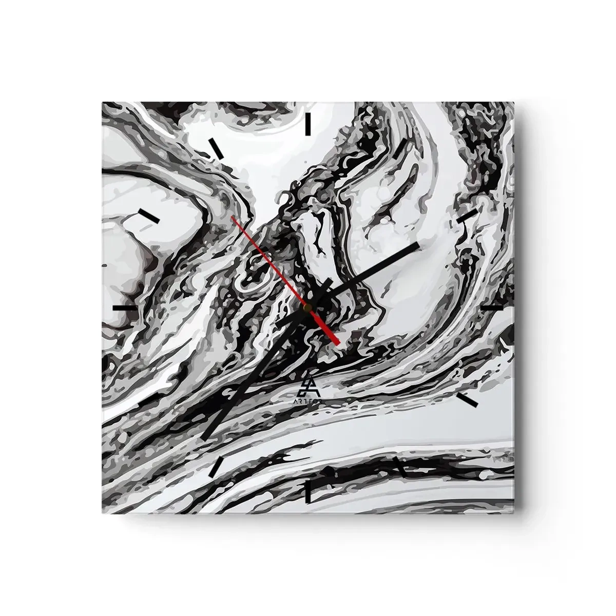 Ceas de perete - Ceas pe sticlă - La început a fost haos - 30x30 cm