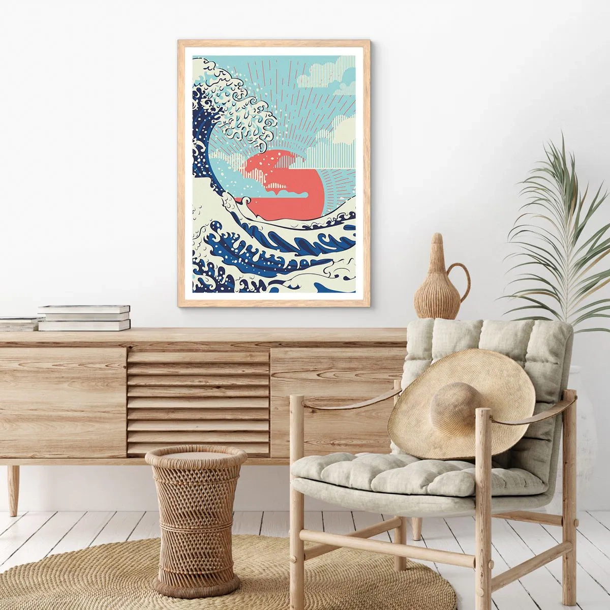 Poster în ramă de stejar deschis - Din inspirații japoneze - 50x70 cm