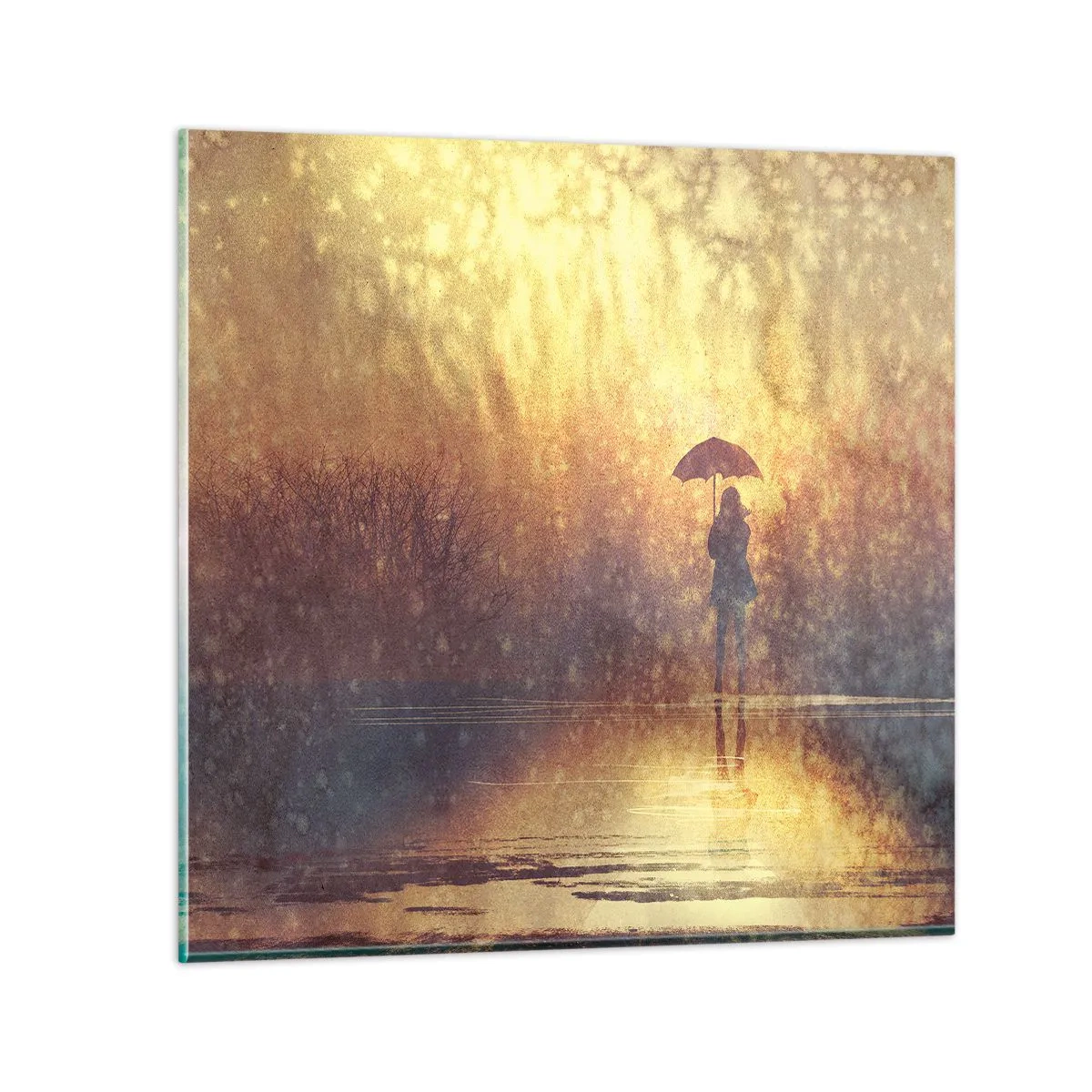 Tablou pe sticlă - Simt că cineva se uită la mine - 40x40 cm