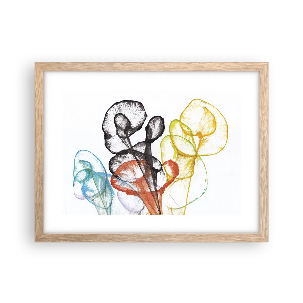 Poster în ramă de stejar deschis - Flori cu suflete - 40x30 cm