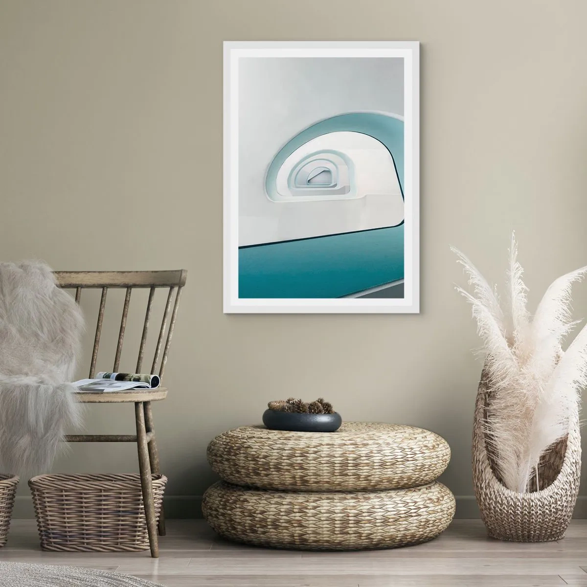 Poster în ramă albă - Până la fundul albastrului - 30x40 cm