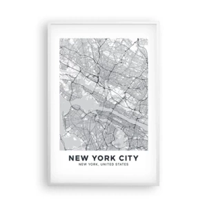 Poster în ramă albă - Anatomia unei metropole - 61x91 cm