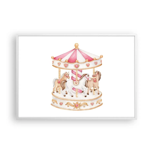 Poster în ramă albă - Lumea dulce a copilăriei - 100x70 cm