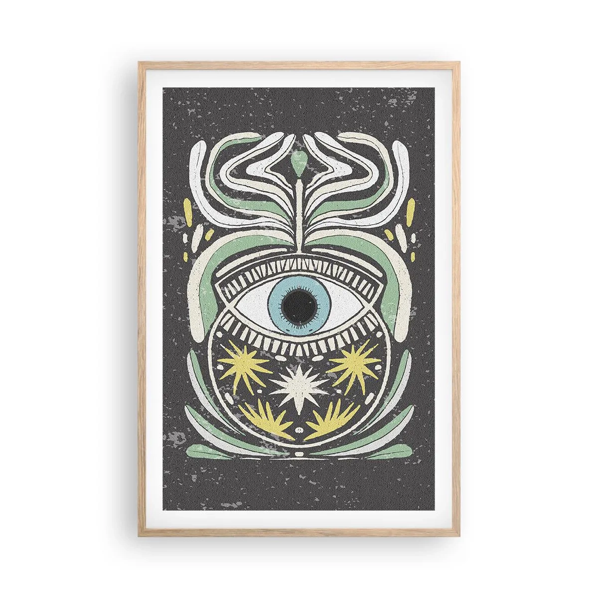 Poster în ramă de stejar deschis - Ritualuri tribale - 61x91 cm