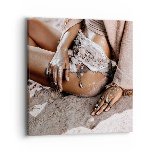 Tablou pe pânză - Aruncată de valuri? - 40x40 cm