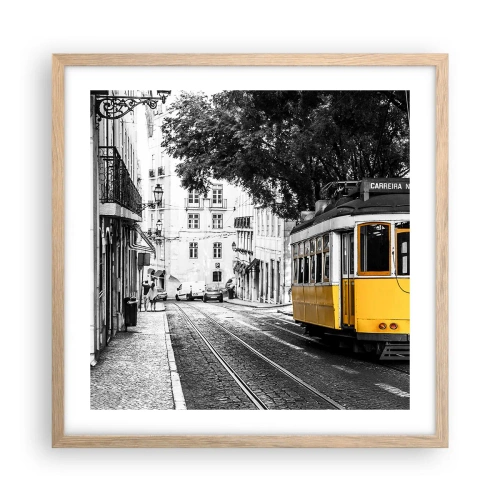 Poster în ramă de stejar deschis - Sună fado în fundal - 50x50 cm