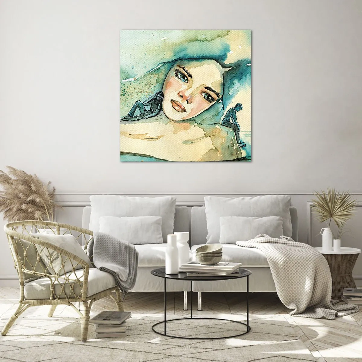 Tablou pe sticlă - Am I blue? - 70x70 cm