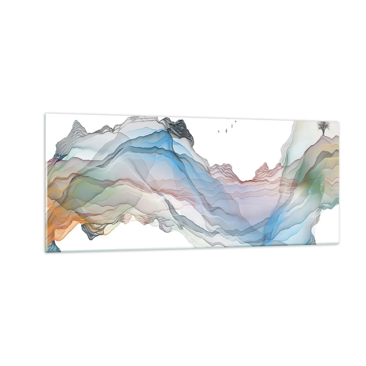 Tablou pe sticlă - Spre munții de cristal - 100x40 cm