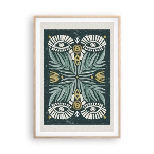 Poster în ramă de stejar deschis - Ca un decupaj folcloric - 70x100 cm