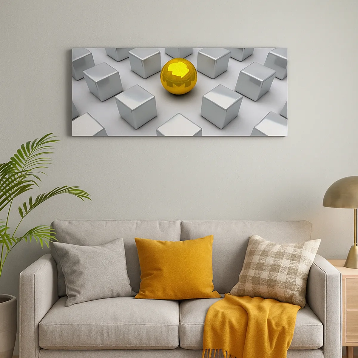 Tablou pe pânză - De ce eu? Compoziție geometrică - 30x30 cm