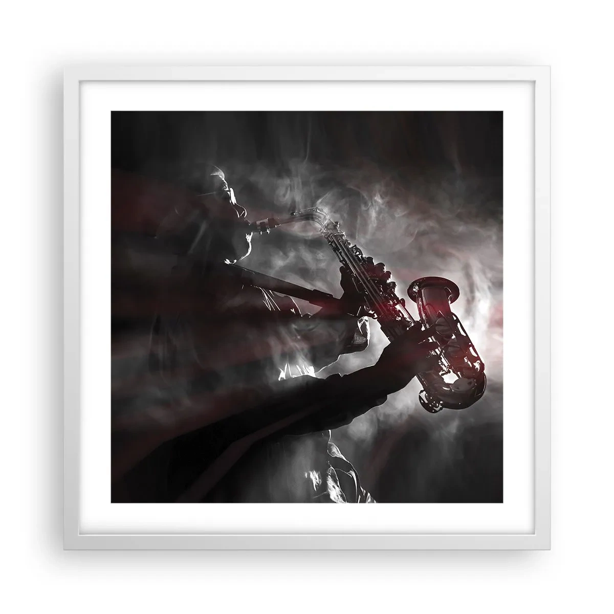 Poster în ramă albă - În aburul jazzului - 50x50 cm