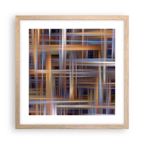 Poster în ramă de stejar deschis - Țesut din lumină - 40x40 cm