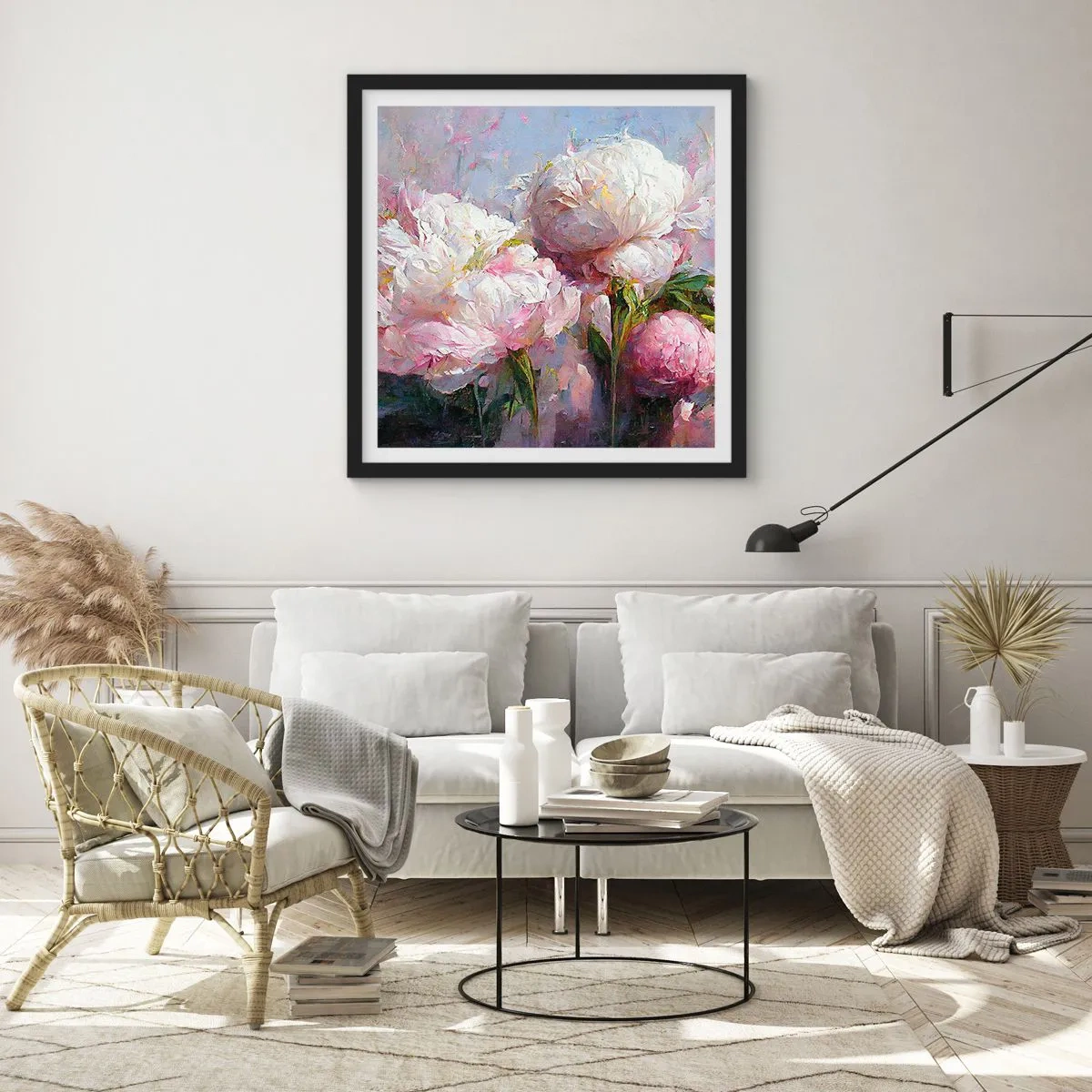 Poster în ramă neagră - Un buchet plin de viață - 60x60 cm