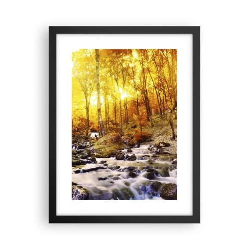 Poster în ramă neagră - Pietre montate în aur și platină - 30x40 cm