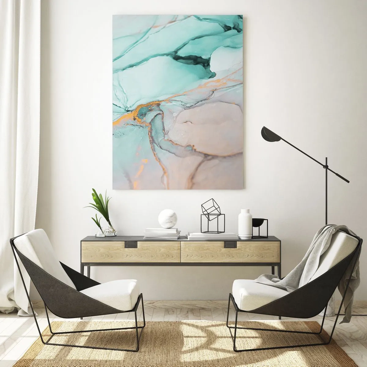 Tablou pe sticlă - Dansul formelor și al culorilor - 80x120 cm