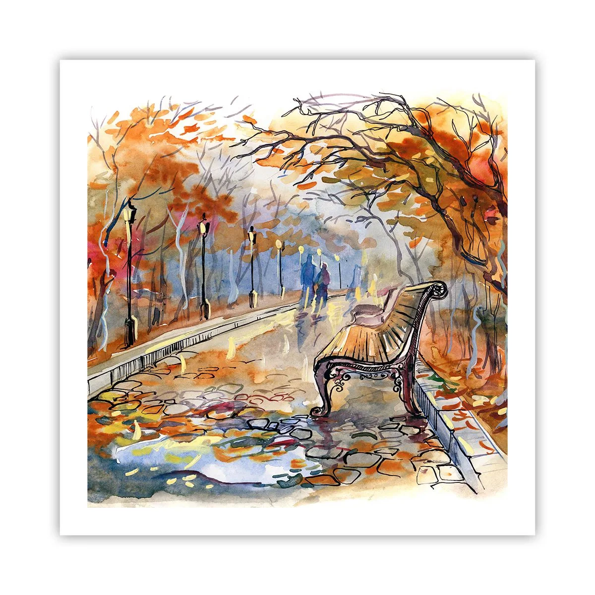 Poster - Pășim împreună în toamnă - 60x60 cm