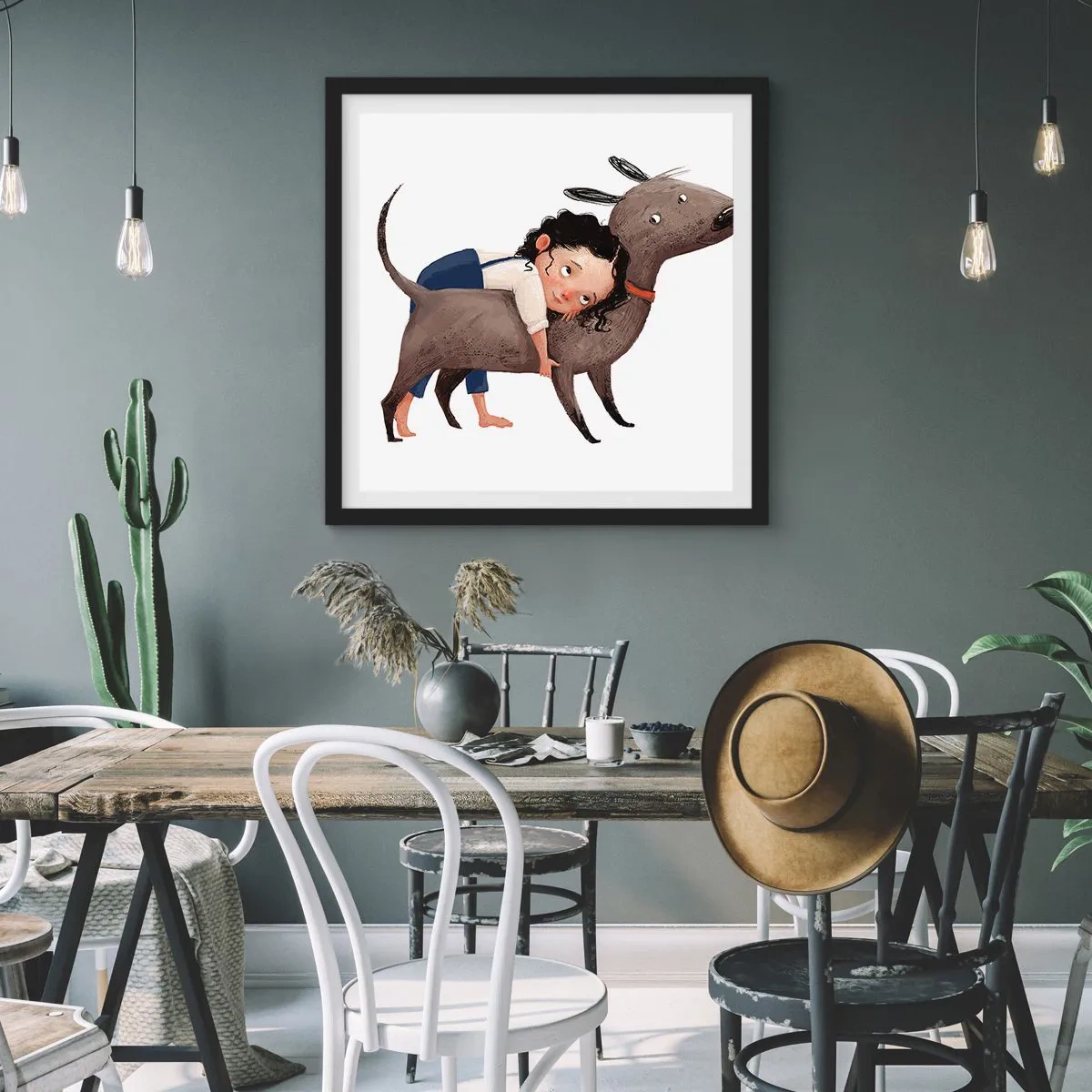 Poster în ramă neagră - Cei mai buni prieteni - 30x30 cm