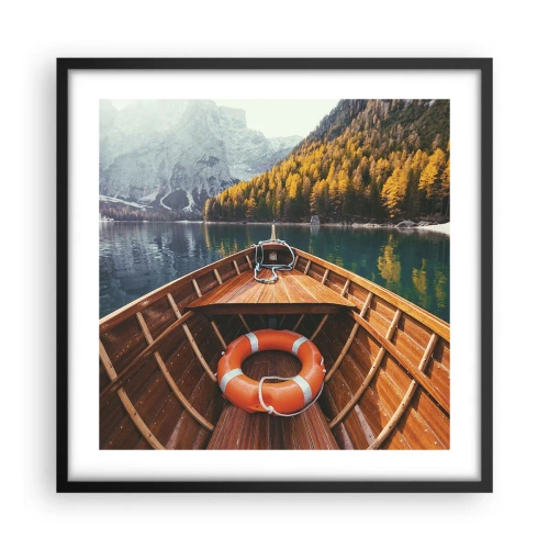 Poster în ramă neagră - Excursie pe munte - 50x50 cm