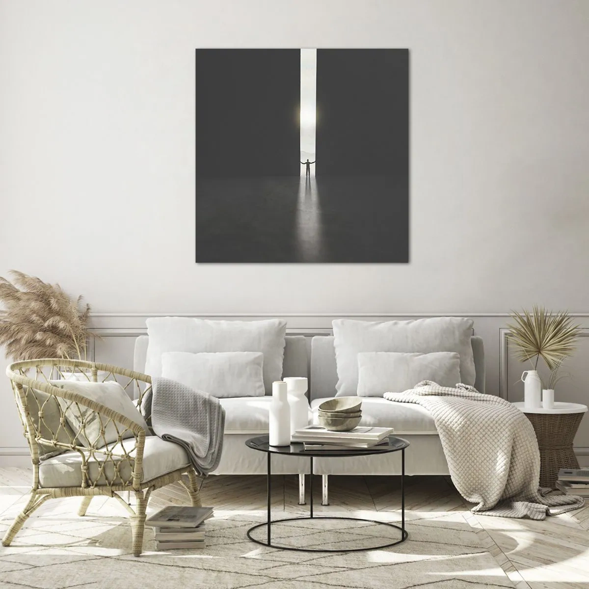 Tablou pe sticlă - Un pas spre un viitor luminos - 70x70 cm