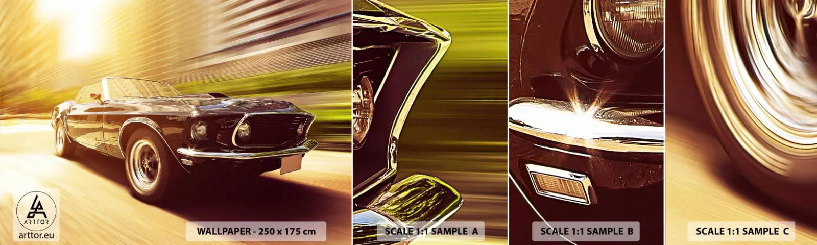 Mostră de Tapet Standard Eco - 1967 - întoarcerea unei legende - Mașină, Cabriolet, Automobile - 100x30 cm