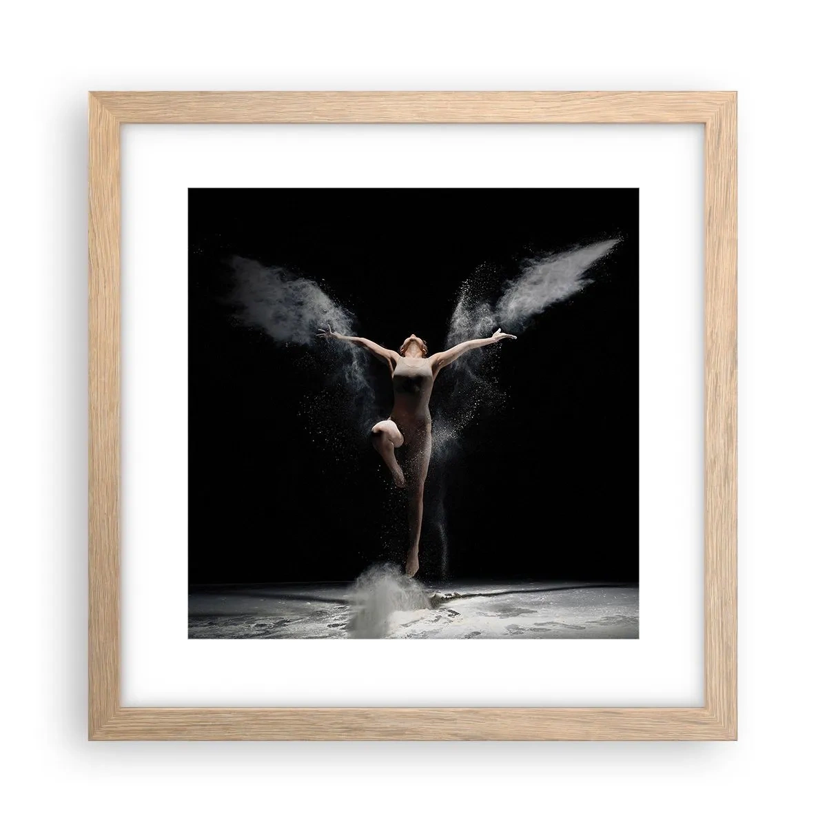 Poster în ramă de stejar deschis - Elfii există - 30x30 cm