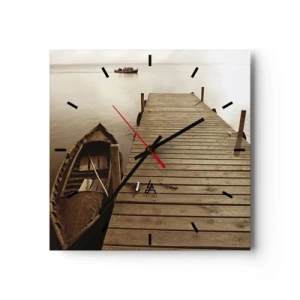 Ceas de perete - Ceas pe sticlă - Marea pace - 40x40 cm