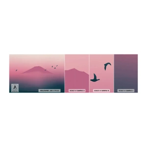 Mostră tapet autocolant Deluxe Sticker - Călători deasupra norilor - Abstracția, Peisaj, Varful muntelui - 100x30 cm