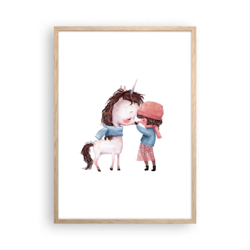 Poster în ramă de stejar deschis - O poveste de iarnă - 50x70 cm