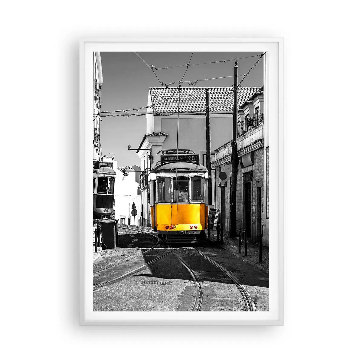 Poster în ramă albă - Spiritul Lisabonei - 70x100 cm