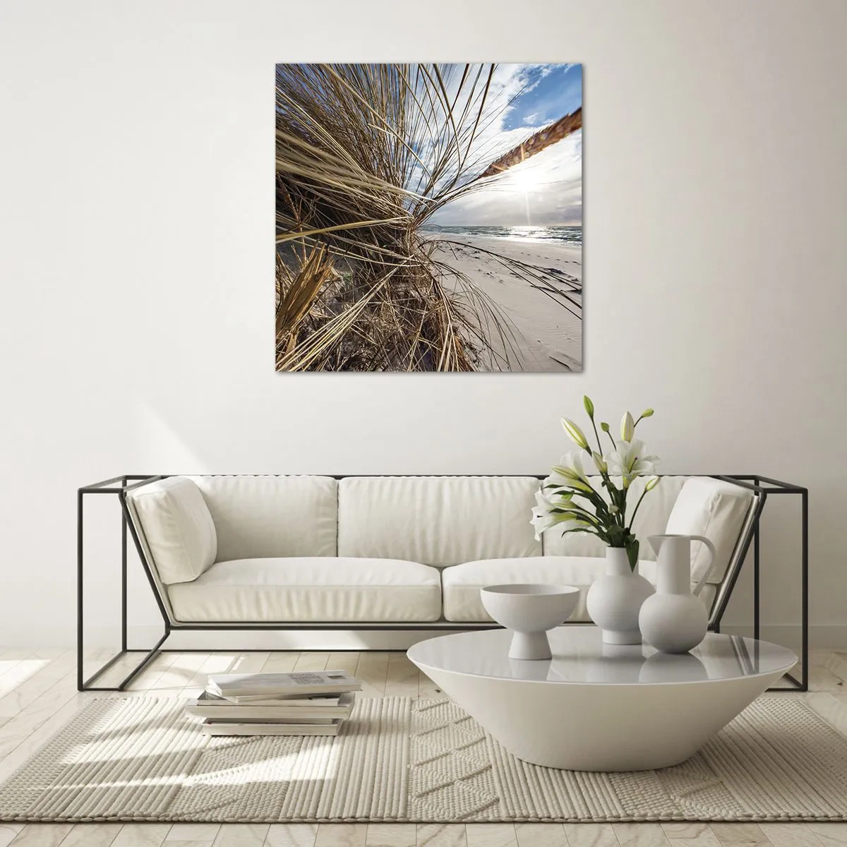 Tablou pe sticlă - O întâlnire a elementelor - 50x50 cm