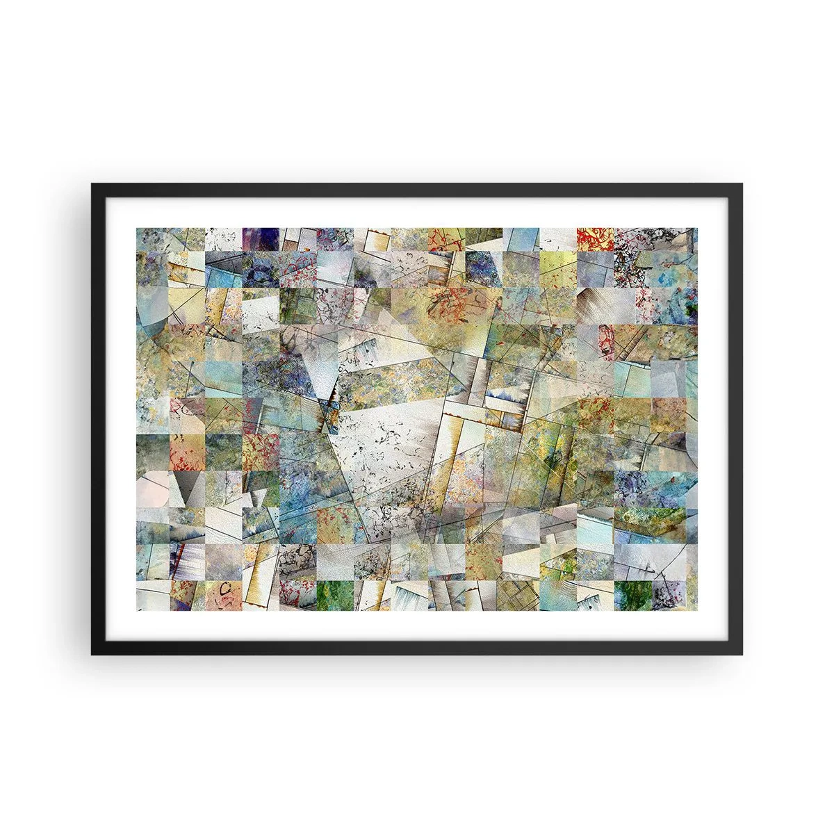 Poster în ramă neagră - Remaniere geometrică - 70x50 cm